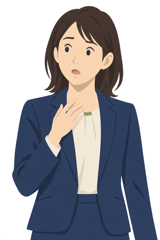 思っていた仕事と違って、目を丸くして驚いている女性社員